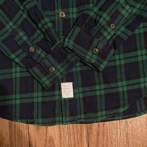 Old Navy and  Carter’s Black and Green Button Down Shirts Classic Plaid - Picture 4 of 11
